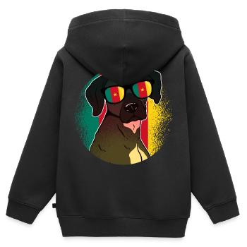Kamerun - Kinder Premium Organic Zip Hoodie - Schwarz - Hinten - AI Model Kid Male (0cm)