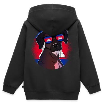 Kambodscha - Kinder Premium Organic Zip Hoodie - Schwarz - Hinten - AI Model Kid Male (0cm)