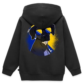 Bosnien und Herzegowina - Kinder Premium Organic Zip Hoodie - Schwarz - Hinten - AI Model Kid Male (0cm)
