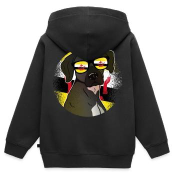 Brunei - Sweat Premium à capuche zippé enfant bio - noir - Dos - AI Model Kid Male (0cm)