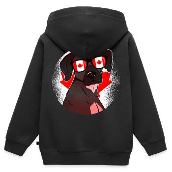 Kanada - Kinder Premium Organic Zip Hoodie - Schwarz - Hinten - AI Model Kid Male (0cm)
