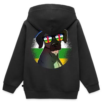 Zentralafrikanische Republik - Kinder Premium Organic Zip Hoodie - Schwarz - Hinten - AI Model Kid Male (0cm)