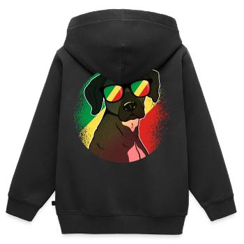 Kongo Republik - Kinder Premium Organic Zip Hoodie - Schwarz - Hinten - AI Model Kid Male (0cm)