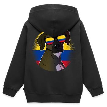 Colombie - Sweat Premium à capuche zippé enfant bio - noir - Dos - AI Model Kid Male (0cm)