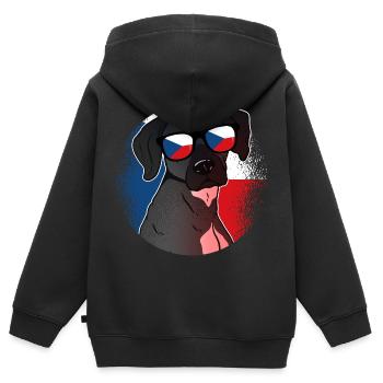 Tschechische Republik - Kinder Premium Organic Zip Hoodie - Schwarz - Hinten - AI Model Kid Male (0cm)