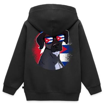 Cuba - Sweat Premium à capuche zippé enfant bio - noir - Dos - AI Model Kid Male (0cm)