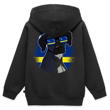 Curaçao - Kinder Premium Organic Zip Hoodie - Schwarz - Hinten - AI Model Kid Male (0cm)