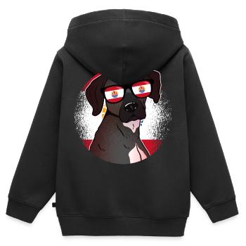 Polynésie française - Sweat Premium à capuche zippé enfant bio - noir - Dos - AI Model Kid Male (0cm)