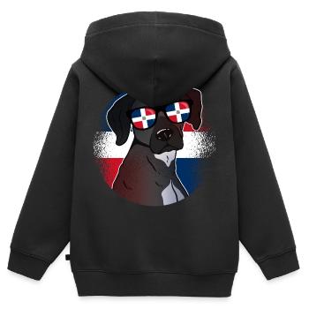 Dominikanische Republik - Kinder Premium Organic Zip Hoodie - Schwarz - Hinten - AI Model Kid Male (0cm)
