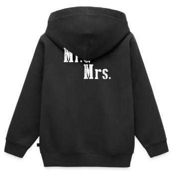 Mr. & Mrs. Hochzeit Heirat Liebespaar - Kinder Premium Organic Zip Hoodie - Schwarz - Hinten - AI Model Kid Male (0cm)
