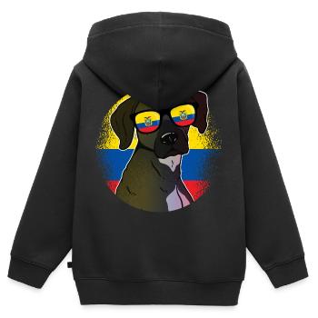 Ecuador - Kinder Premium Organic Zip Hoodie - Schwarz - Hinten - AI Model Kid Male (0cm)