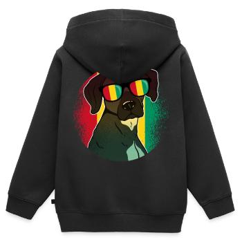 Guinea - Kids Premium Organic Zip-up Hoodie - black - Back - AI Model Kid Male (0cm)