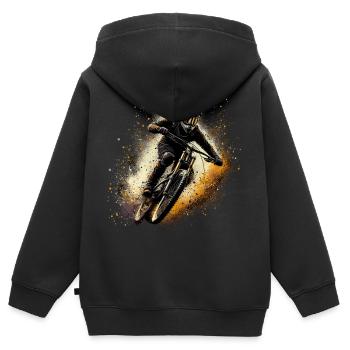 MTB Mountainbiking Mountainbiken Geschenk - Kinder Premium Organic Zip Hoodie - Schwarz - Hinten - AI Model Kid Male (0cm)