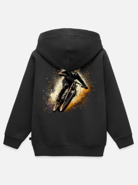 MTB Mountain Biking Mountain Biking Gift - Kids Premium Organic Zip-up Hoodie - black
