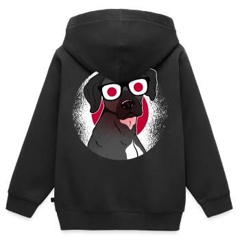 Japan - Kinder Premium Organic Zip Hoodie - Schwarz - Hinten - AI Model Kid Male (0cm)