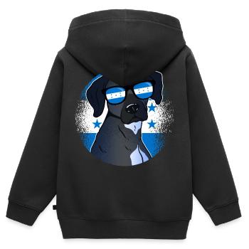 Honduras - Kinder Premium Organic Zip Hoodie - Schwarz - Hinten - AI Model Kid Male (0cm)