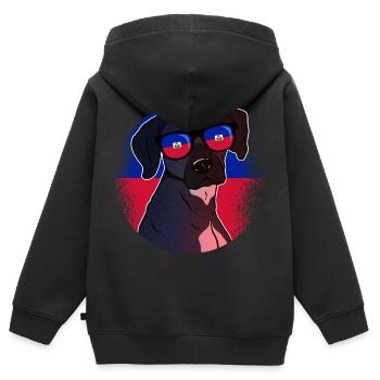 Haiti - Kinder Premium Organic Zip Hoodie - Schwarz - Hinten - AI Model Kid Male (0cm)