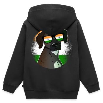 Inde - Sweat Premium à capuche zippé enfant bio - noir - Dos - AI Model Kid Male (0cm)