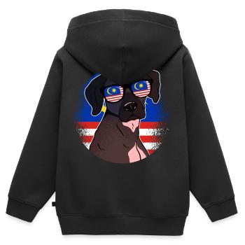 Malaysia - Kinder Premium Organic Zip Hoodie - Schwarz - Hinten - AI Model Kid Male (0cm)
