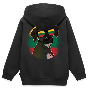 Litauen - Kinder Premium Organic Zip Hoodie - Schwarz - Hinten - AI Model Kid Male (0cm)