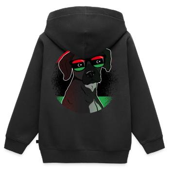 Libyen - Kinder Premium Organic Zip Hoodie - Schwarz - Hinten - AI Model Kid Male (0cm)