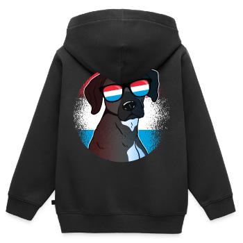 Luxemburg - Kinder Premium Organic Zip Hoodie - Schwarz - Hinten - AI Model Kid Male (0cm)