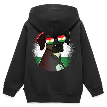 Kurdistan - Kinder Premium Organic Zip Hoodie - Schwarz - Hinten - AI Model Kid Male (0cm)