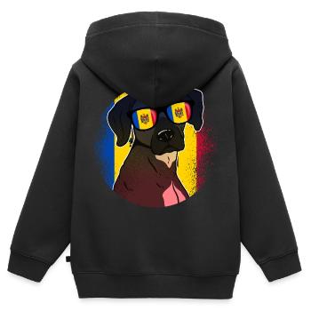 Moldawien - Kinder Premium Organic Zip Hoodie - Schwarz - Hinten - AI Model Kid Male (0cm)