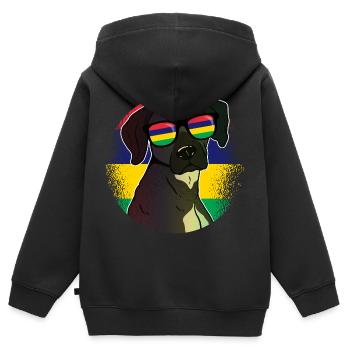Mauritius - Kinder Premium Organic Zip Hoodie - Schwarz - Hinten - AI Model Kid Male (0cm)