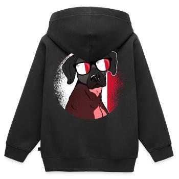 Malte - Sweat Premium à capuche zippé enfant bio - noir - Dos - AI Model Kid Male (0cm)