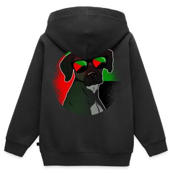 Martinique - Kinder Premium Organic Zip Hoodie - Schwarz - Hinten - AI Model Kid Male (0cm)