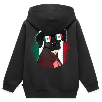 Mexiko - Kinder Premium Organic Zip Hoodie - Schwarz - Hinten - AI Model Kid Male (0cm)
