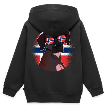 Norway - Kids Premium Organic Zip-up Hoodie - black - Back - AI Model Kid Male (0cm)