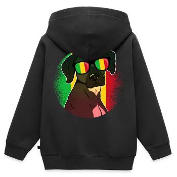 Mali - Sweat Premium à capuche zippé enfant bio - noir - Dos - AI Model Kid Male (0cm)