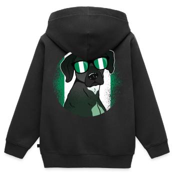 Nigeria - Kinder Premium Organic Zip Hoodie - Schwarz - Hinten - AI Model Kid Male (0cm)