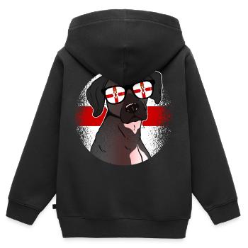Nordirland - Kinder Premium Organic Zip Hoodie - Schwarz - Hinten - AI Model Kid Male (0cm)