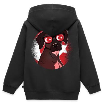 Osmanisches Reich - Kinder Premium Organic Zip Hoodie - Schwarz - Hinten - AI Model Kid Male (0cm)