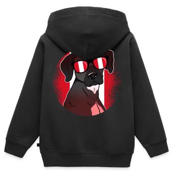 Pérou - Sweat Premium à capuche zippé enfant bio - noir - Dos - AI Model Kid Male (0cm)