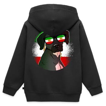 Perse - Sweat Premium à capuche zippé enfant bio - noir - Dos - AI Model Kid Male (0cm)