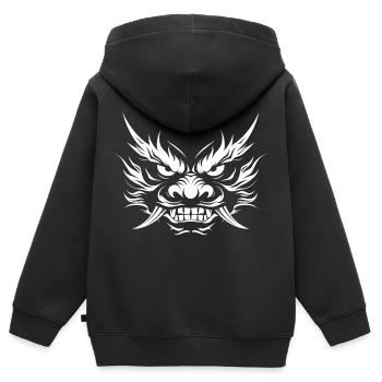 Oni, japanischer Dämon - Kinder Premium Organic Zip Hoodie - Schwarz - Hinten - AI Model Kid Male (0cm)