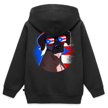 Puerto Rico - Kinder Premium Organic Zip Hoodie - Schwarz - Hinten - AI Model Kid Male (0cm)