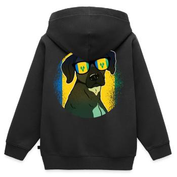 St. Vincent und die Grenadinen - Kinder Premium Organic Zip Hoodie - Schwarz - Hinten - AI Model Kid Male (0cm)