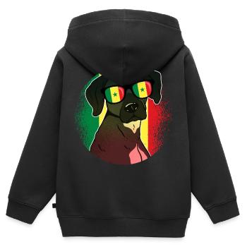 Sénégal - Sweat Premium à capuche zippé enfant bio - noir - Dos - AI Model Kid Male (0cm)