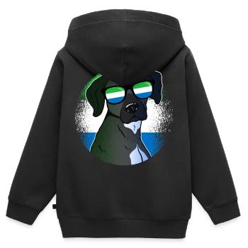 Sierra Leone - Kinder Premium Organic Zip Hoodie - Schwarz - Hinten - AI Model Kid Male (0cm)