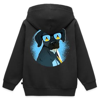 Sainte-Lucie - Sweat Premium à capuche zippé enfant bio - noir - Dos - AI Model Kid Male (0cm)