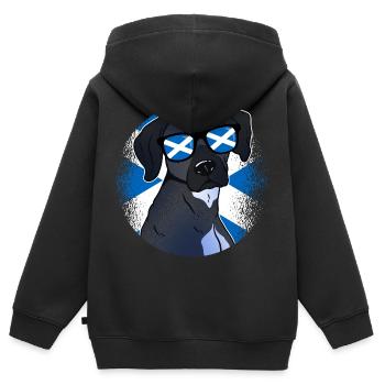 Ecosse - Sweat Premium à capuche zippé enfant bio - noir - Dos - AI Model Kid Male (0cm)