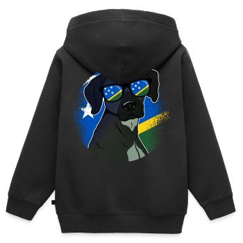 Salomon (Îles) - Sweat Premium à capuche zippé enfant bio - noir - Dos - AI Model Kid Male (0cm)