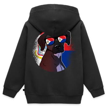Sint Maarten - Kinder Premium Organic Zip Hoodie - Schwarz - Hinten - AI Model Kid Male (0cm)
