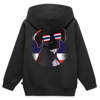 Thailand - Kinder Premium Organic Zip Hoodie - Schwarz - Hinten - AI Model Kid Male (0cm)