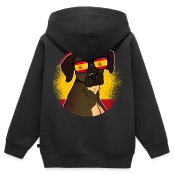 Spanien - Kinder Premium Organic Zip Hoodie - Schwarz - Hinten - AI Model Kid Male (0cm)
